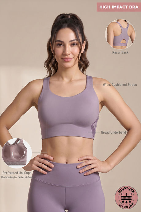 Zelocity High Impact Moisture Wicking Sports Bra - Purple Dove — image 8